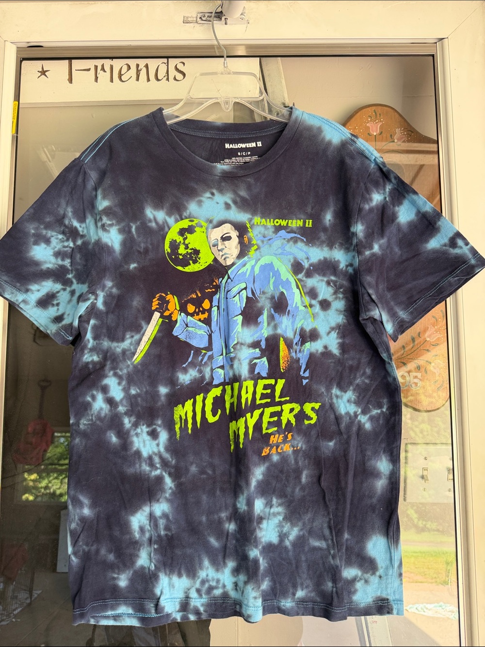 Halloween II Graphic Tie-Dye Short Sleeve Tee - Black & Blue